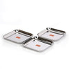 Sumeet Stainless Steel Medium Square Shape Plate Set of 3pcs 20cm Silver