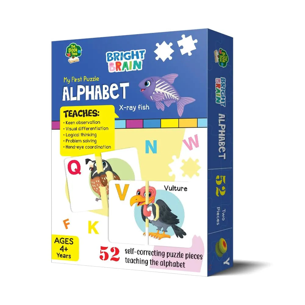 The Book Tree Alphabet Puzzle - 52 Piece Jigsaw Puzzle for Preschoolers, Educational Toy for Learning ABC and Letters, Gifts for Kids Ages 3 to 6 by Majestic Book Club