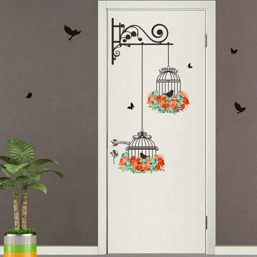 Xtore Beautiful Bird Cage Vinyl Wall Sticker