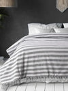 Sashaa World Striped Cotton Throw Bedcover Super Soft & Breathable Throw Blanket (Black/White)