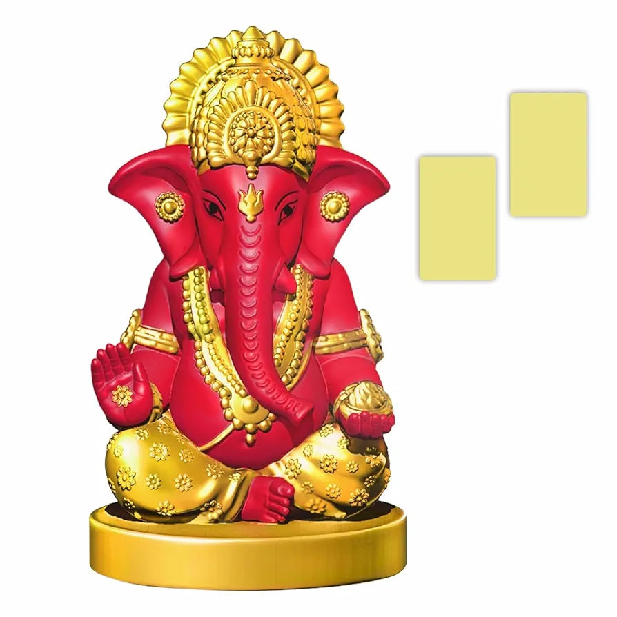 Jd Fresh Resin Ganesh Idol For Home - Red