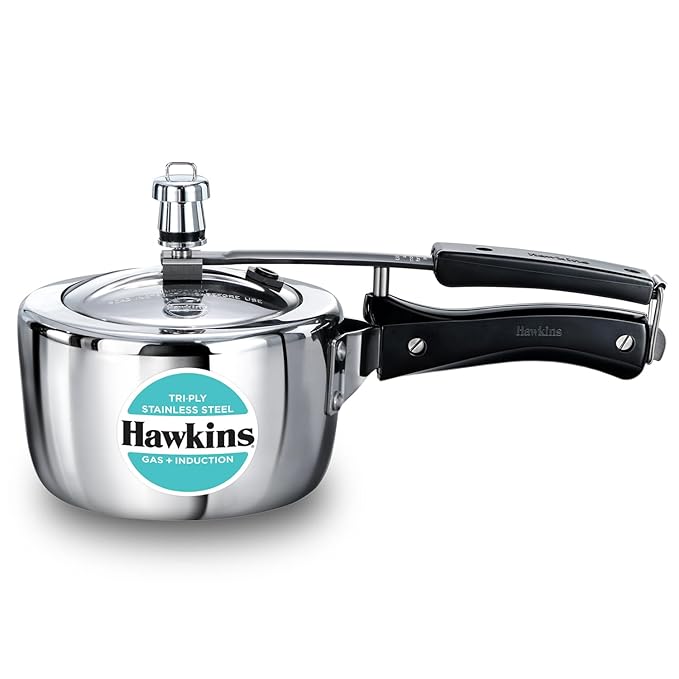Hawkins 1.5 Litre Triply Stainless Steel Pressure Cooker Inner Lid Induction