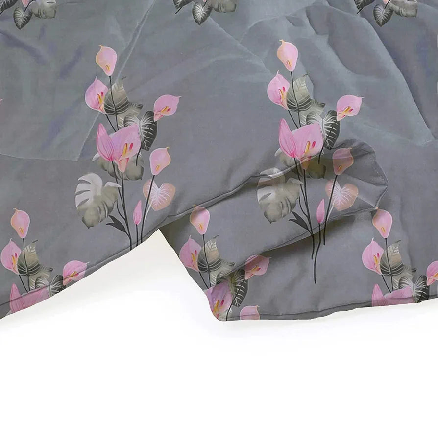 BSB Home Super Soft Glace Cotton Microfiber AC Comforter Double Bed Blanket Duvet Dohar Grey,Yellow & White