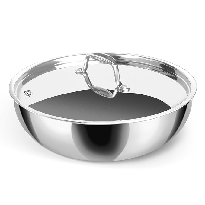 Milton Pro Cook Triply Stainless Steel Tasla With Lid, 28 Cm / 4.6 Litre - 1732 gms