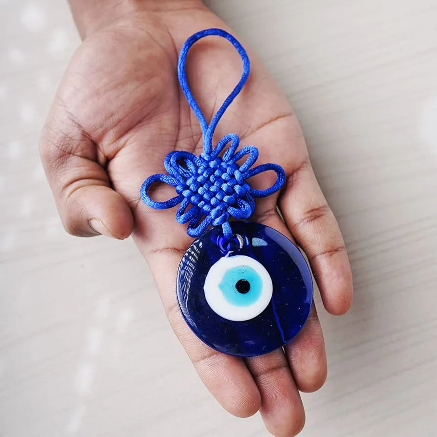 Shubhanjali Glass Evil Eye Hanging for Home Decor Items 2 Inch