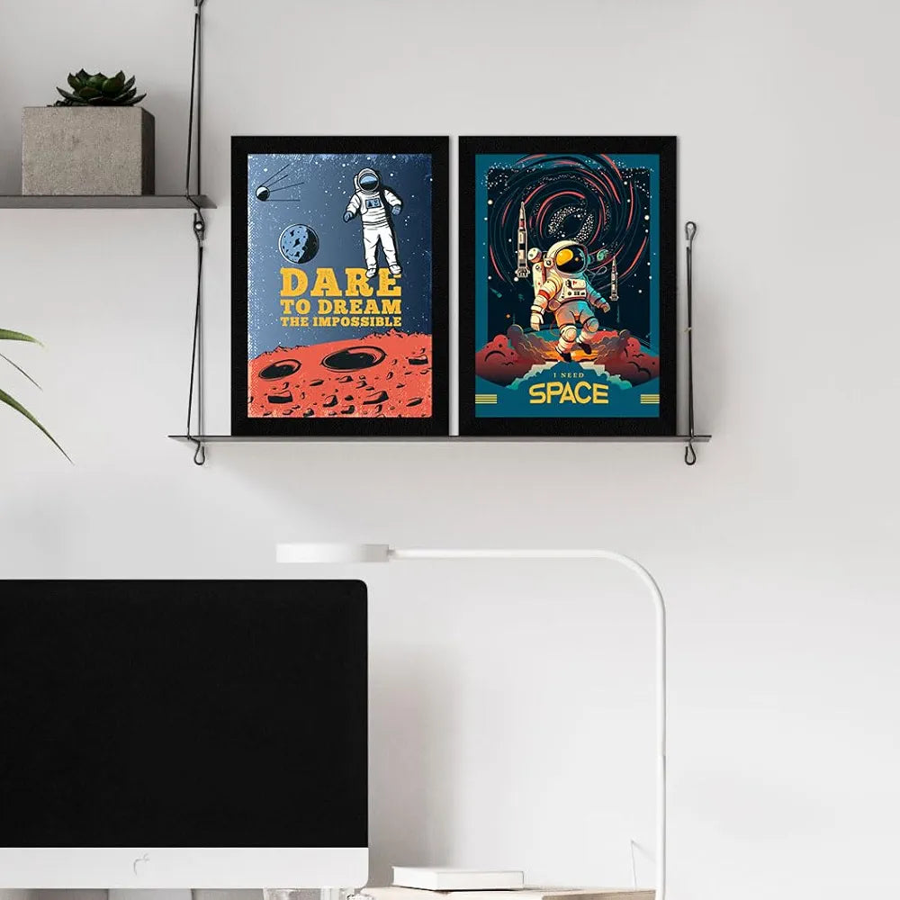 ArtX Paper Space Motivational Quotes Wall Frames Set of 2