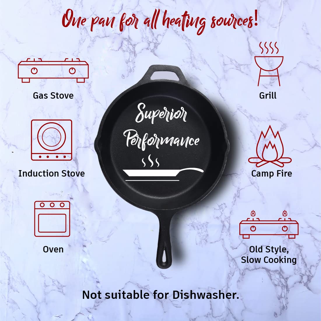 Wonderchef Forza Pre Seasoned 19 cm Cast Iron Fry Pan