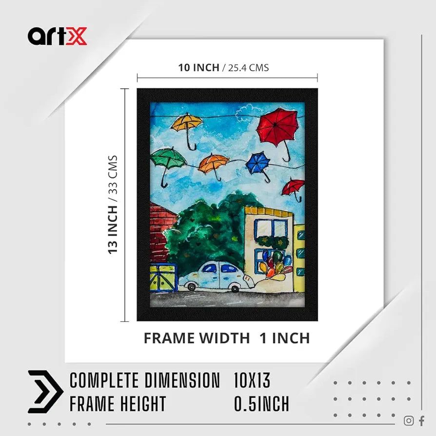 ArtX Paper City B0B1J31DRK Watercolor Frame Wall Art Painting