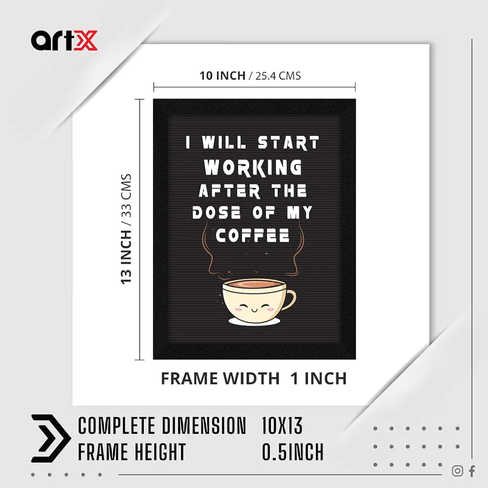 ArtX Paper Coffee Quote Wall Frame Art Painting