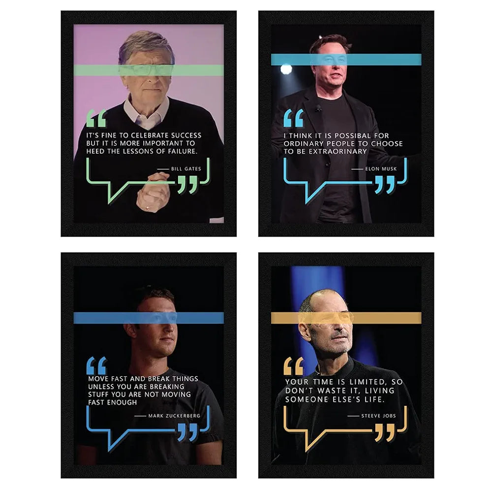 ArtX Paper Big Quote Wall Frame Art Painting AXF00116-MOT Set of 4