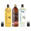 Rey Naturals® hair oils combo (Castor oil + Coconut oil + Onion oil) controls hairfall - For healthy hair - No Mineral Oil, Silicones & Synthetic Fragrance