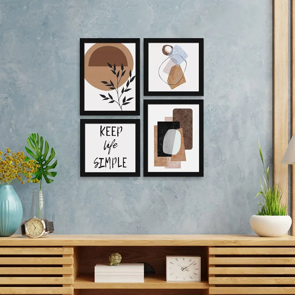 ArtX Paper Contemporary Big Wall Art Frame Painting Abstract Multicolor Set of 4