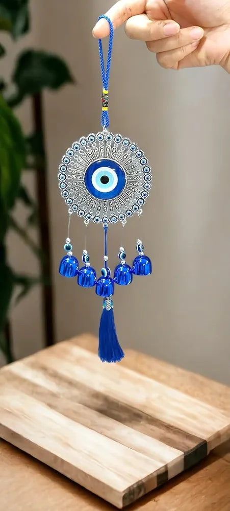 Paradigm Pictures 5 Bells Wind Chimes for Home Positive Energy Evil Eye Hanging for Home