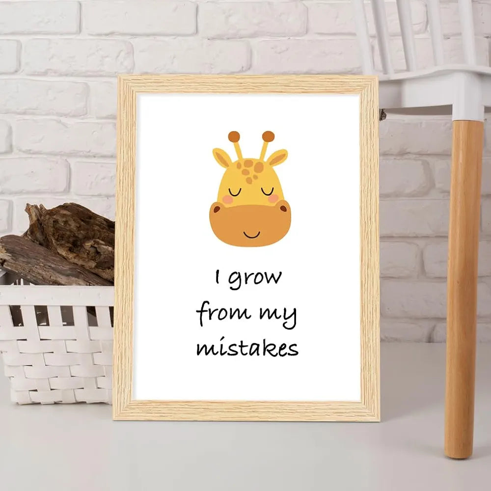 ArtX Paper Cartoon Animals Motivational-02 Quotes Wall Paintings Set of 6