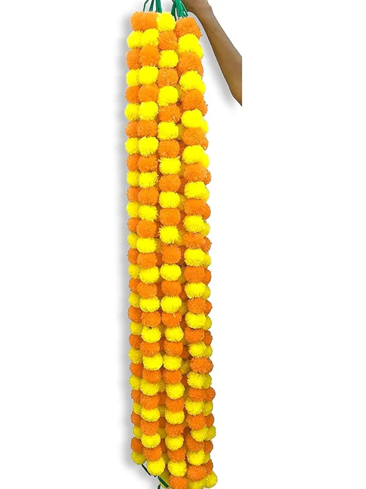 Artificial Marigold Fluffy Flowers Garlands Toran Indian genda phool Y+L.o Mari