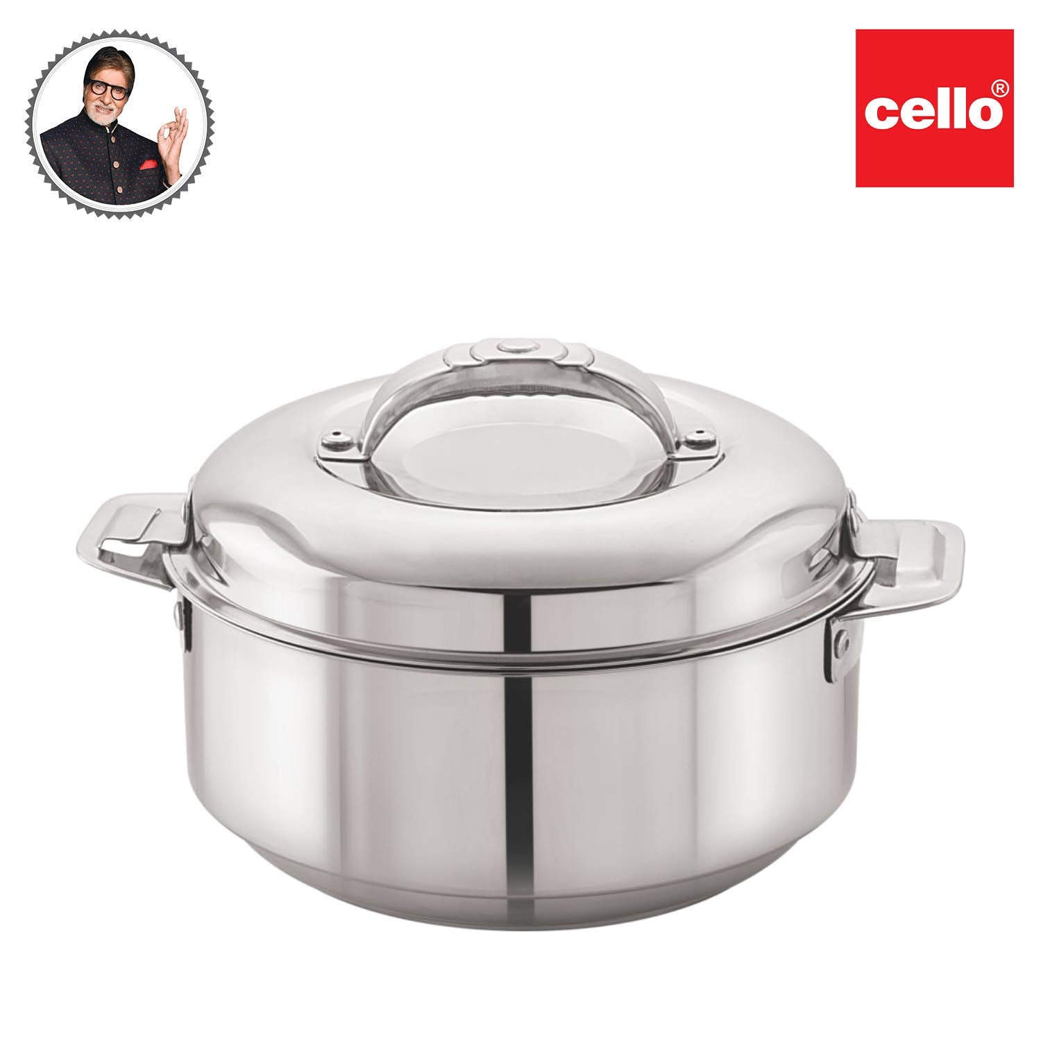 Cello Maxima Stainless Steel Double Walled Insulated Casserole | Silver | 2000ml