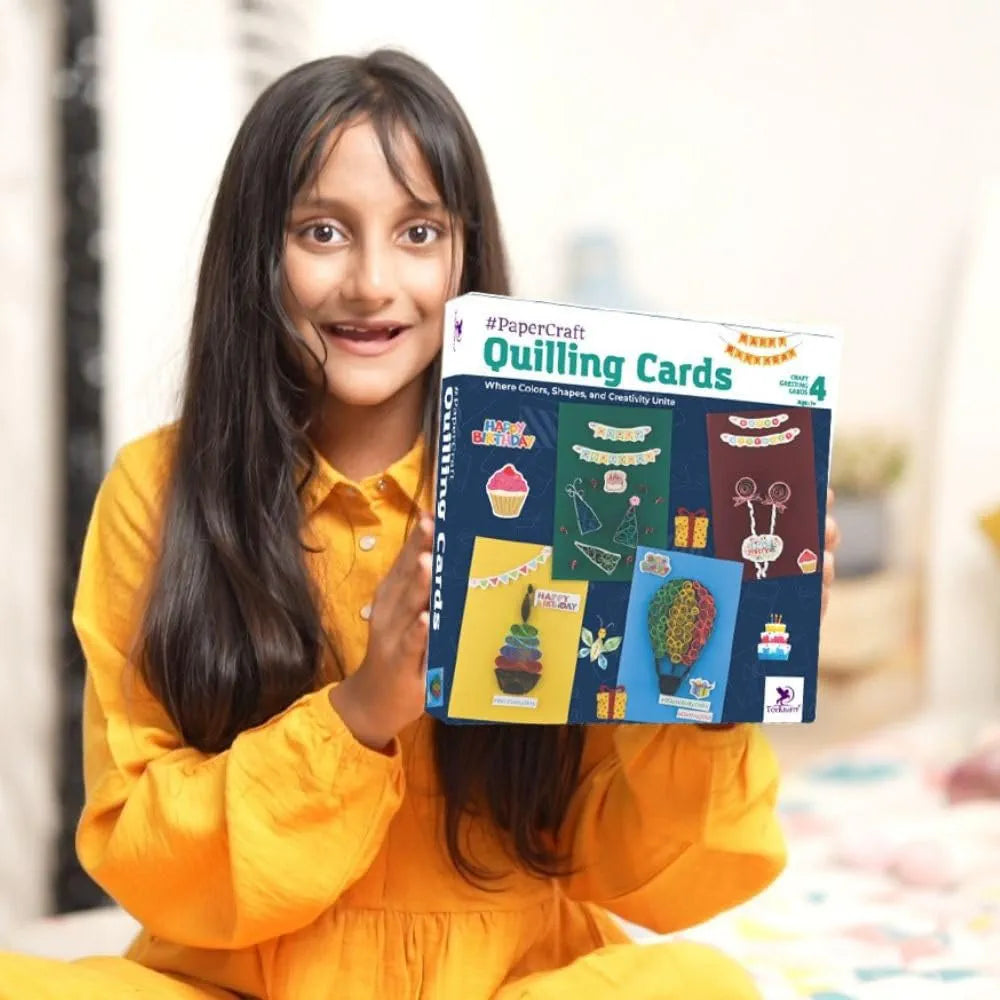 TOYKRAFTT Greeting Cards Making DIY Craft Kit for Girls Boys, Birthday Card for Friends and Family, Art and Craft Kit for 7+ Years Old - Quilling Cards