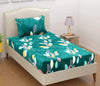 BSB HOME Premium Cotton Feel Single Bedsheet with One Pillow Cover for Coat/Diwan Dark Green