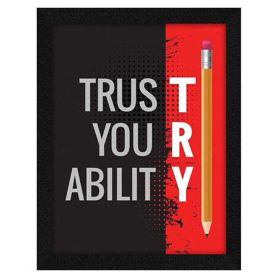 ArtX Paper Inspirational Quote Trust Your Ability Wall Art Painting