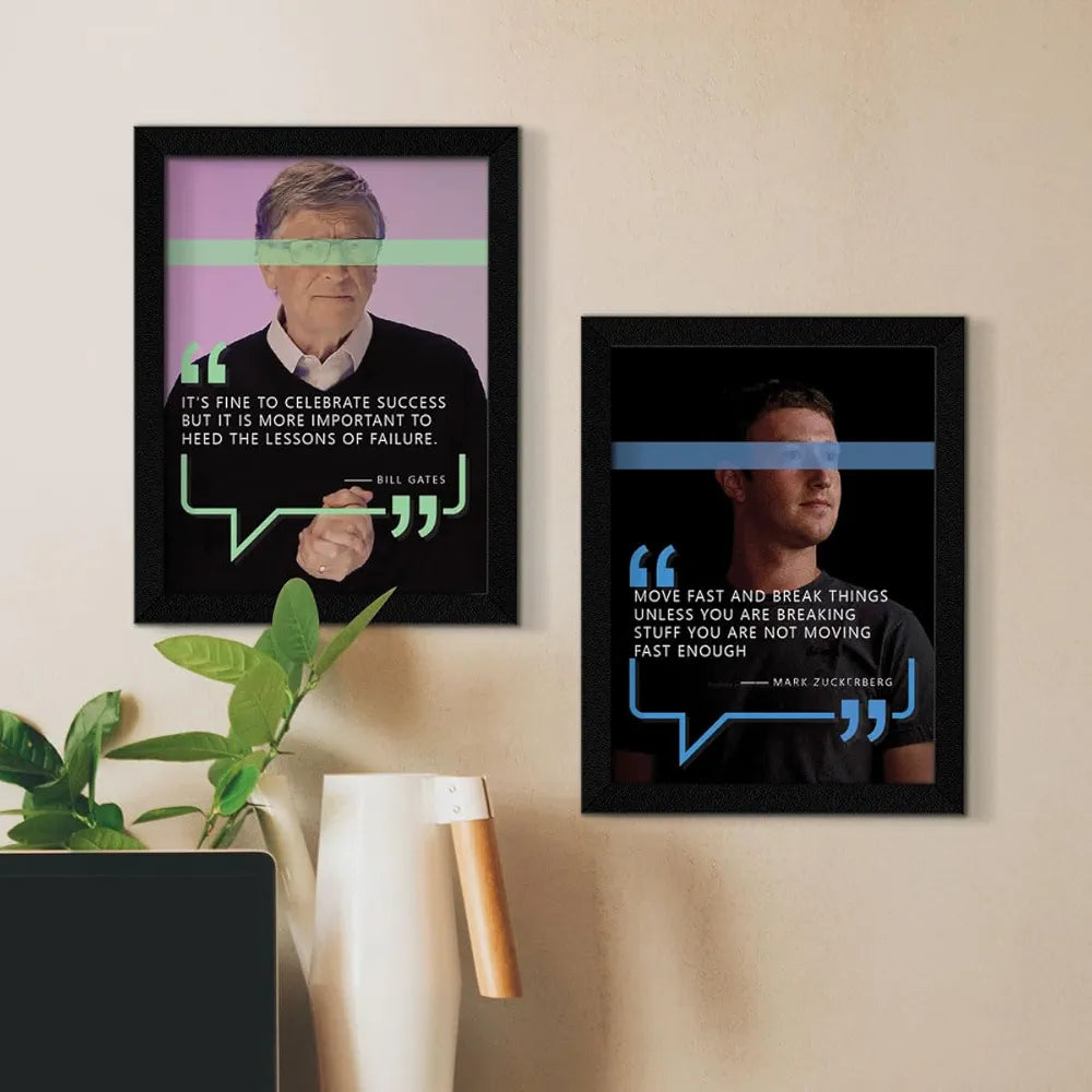 ArtX Paper Big Quote Wall Frame Art Painting AXF00116-MOT Set of 4