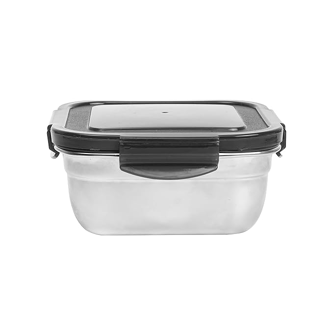 Femora High Steel Square Container Airtight Leakproof Unbreakable Storage Container/ Lunch Box | 850 Ml
