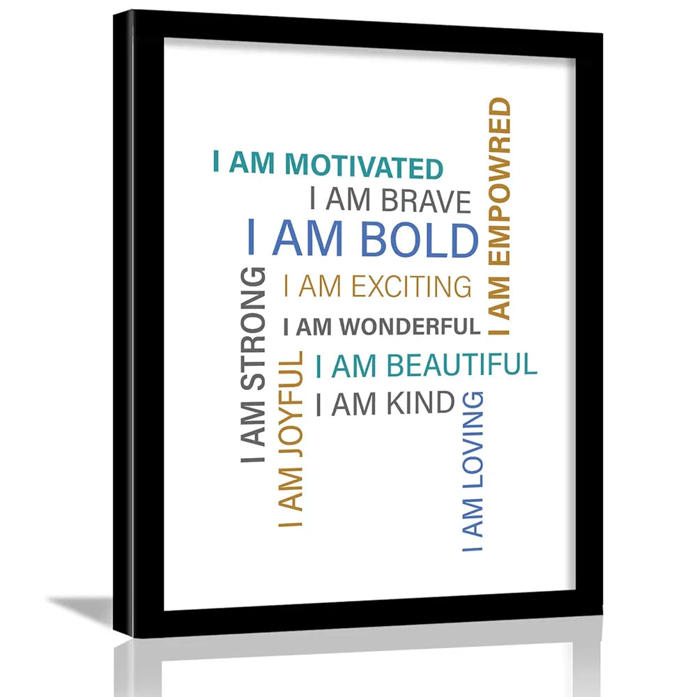 Kotart I am Bold Quote Wall Poster for Home Wall Decor Typographic Design Framed Posters