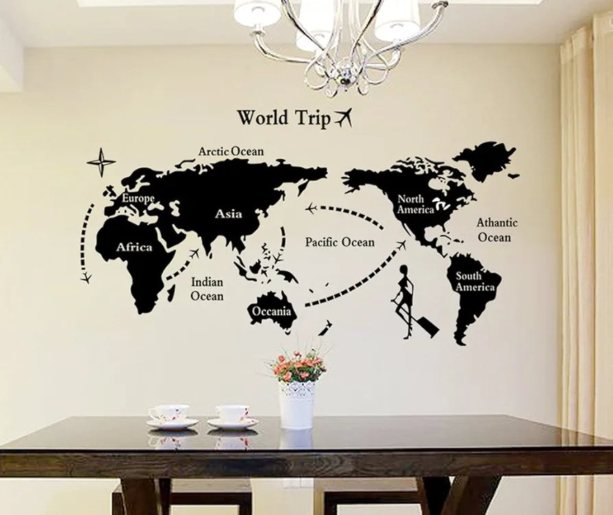 Decals Design World Map Wall Sticker