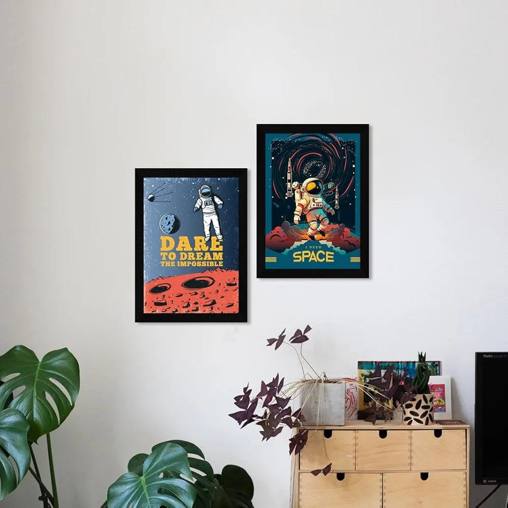 ArtX Paper Space Motivational Quotes Wall Frames Set of 2