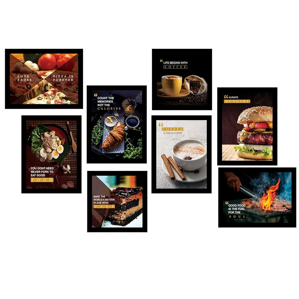 Kotart Kitchen Quotes Love Fades Posters Wall Paintings set of 8