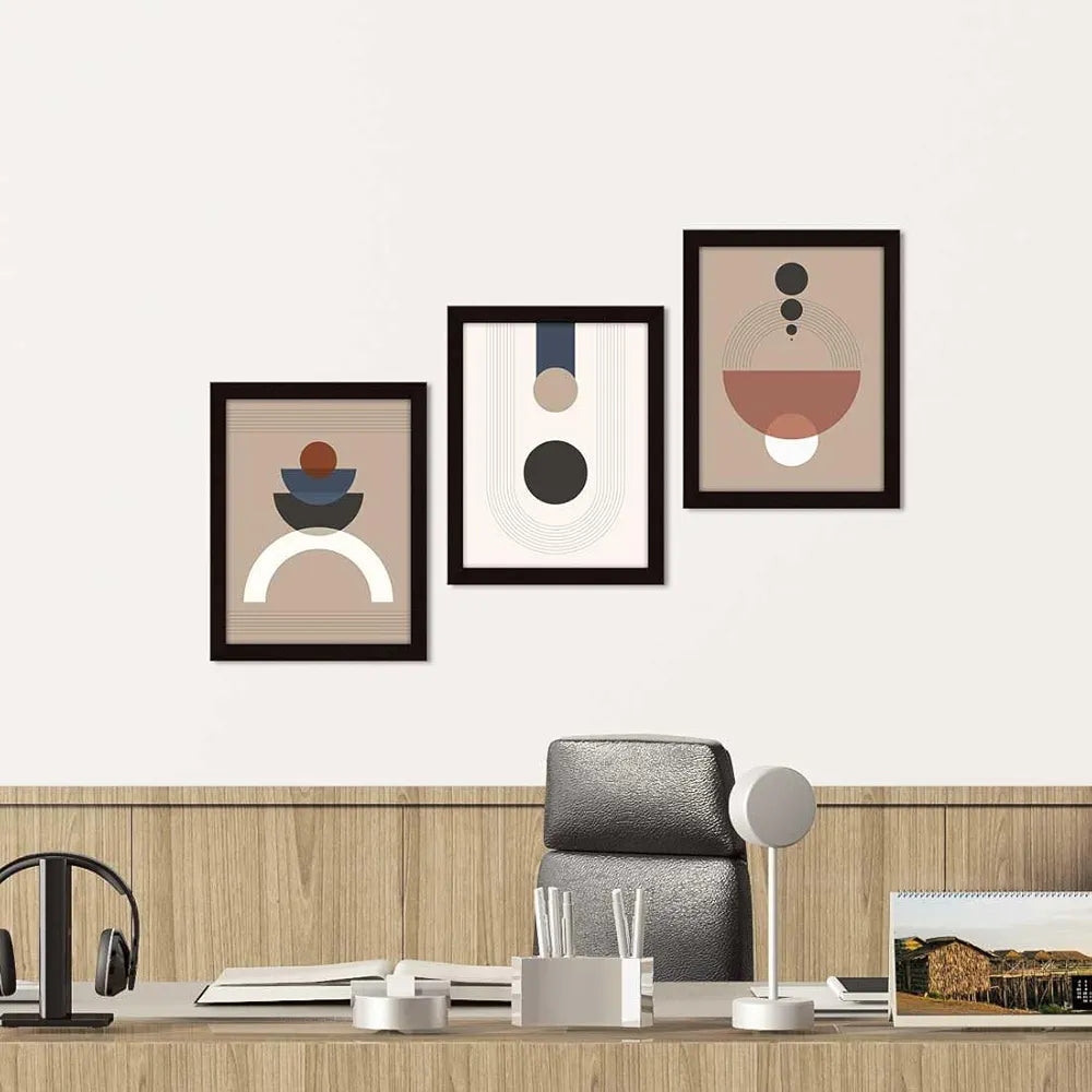 ArtX Paper Geometrical Boho Wall Painting Set of 3