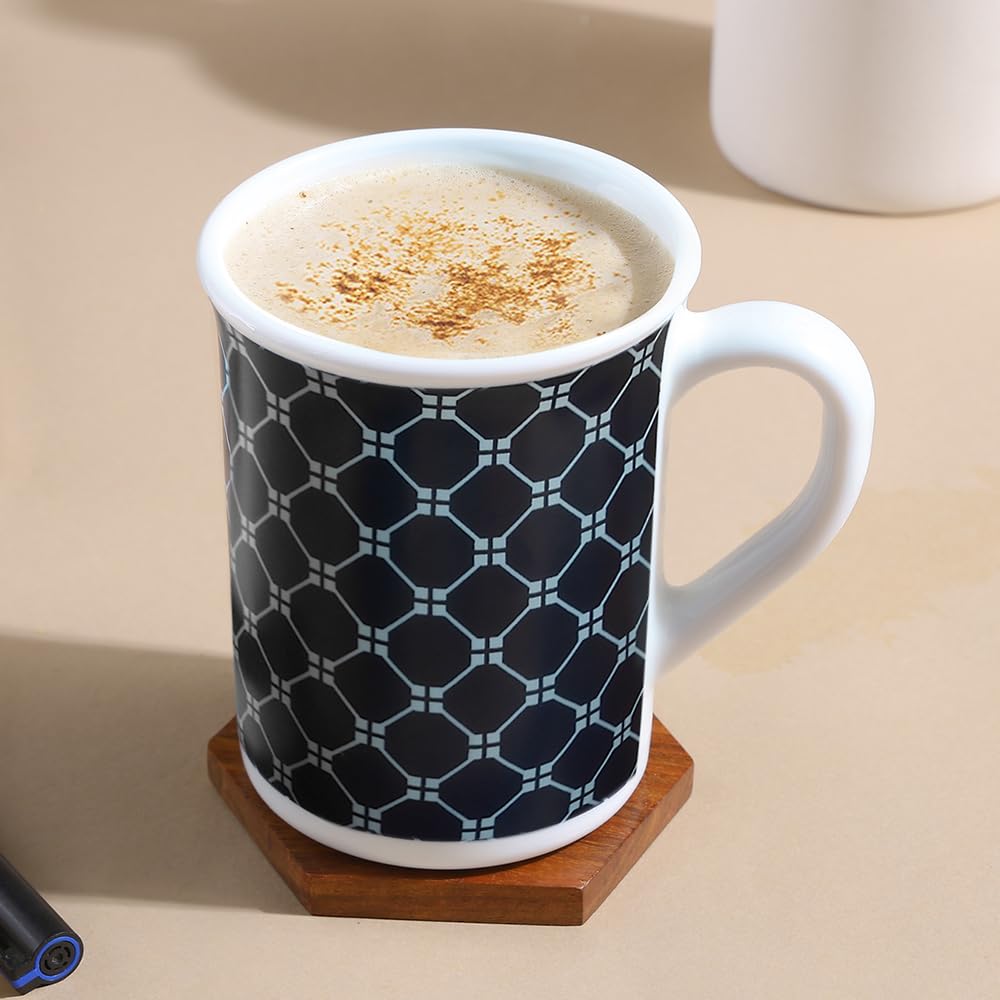 Larah by Borosil Opalware | Set of 2 | 350 ml |  Kazak | Blue Mug Set