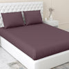 Haus kinder Cotton Elastic Fitted Bedsheet King Size 2 Pillow Covers | Colour Plum
