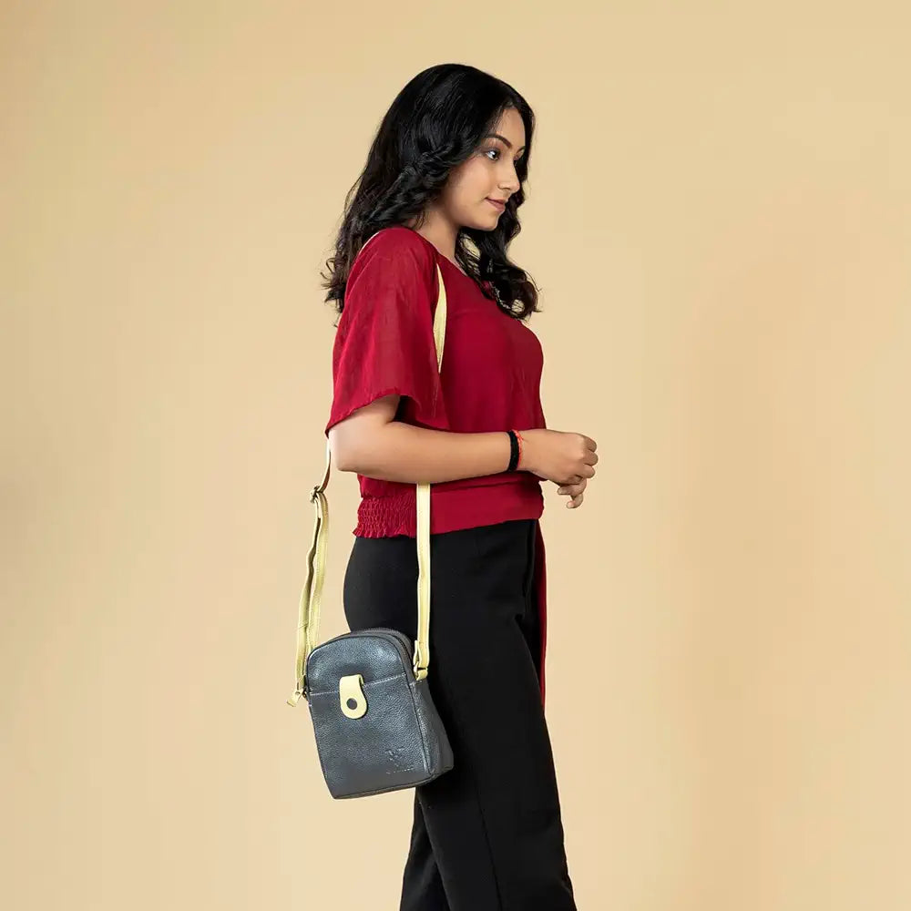 Goatter Genuine Leather Small Sling Cross-Body Bag For Girls And Women's