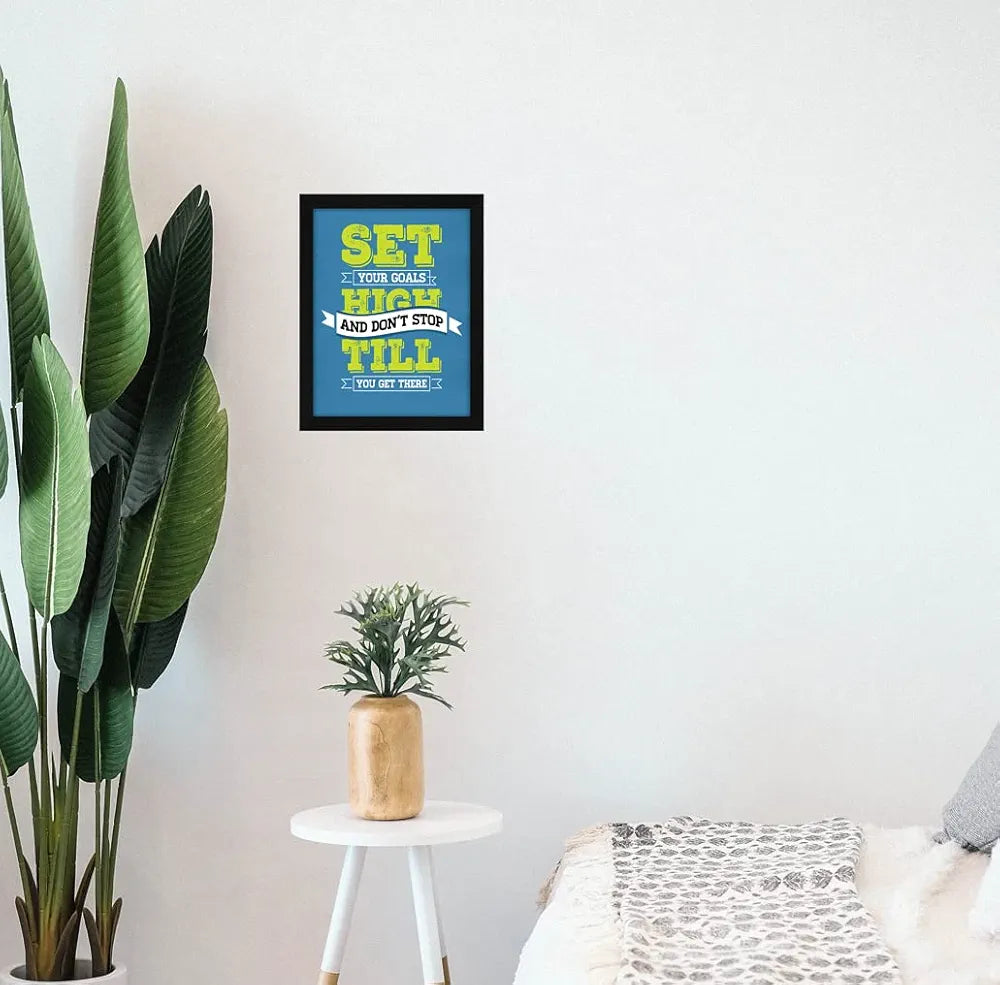 ArtX Paper Motivational Quotes High Goals Wall Frame Art Painting