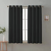 Cloth Fusion Plain Blackout Window Curtains 5 Feet Long Set of 2 Black Colour