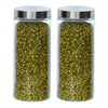 Femora Kitchen Storage Jars Borosilicate Glass With Steel Lid Air Tight Kitchen Jar and Container | 2200 Ml | Pack of 2