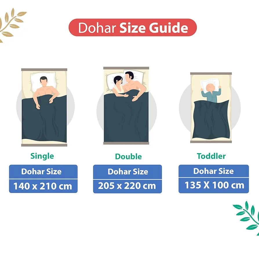 Divine Casa Pure Cotton Printed Single Dohar 120 GSM Soft & Lightweight Throw Blanket Colour Rosin White