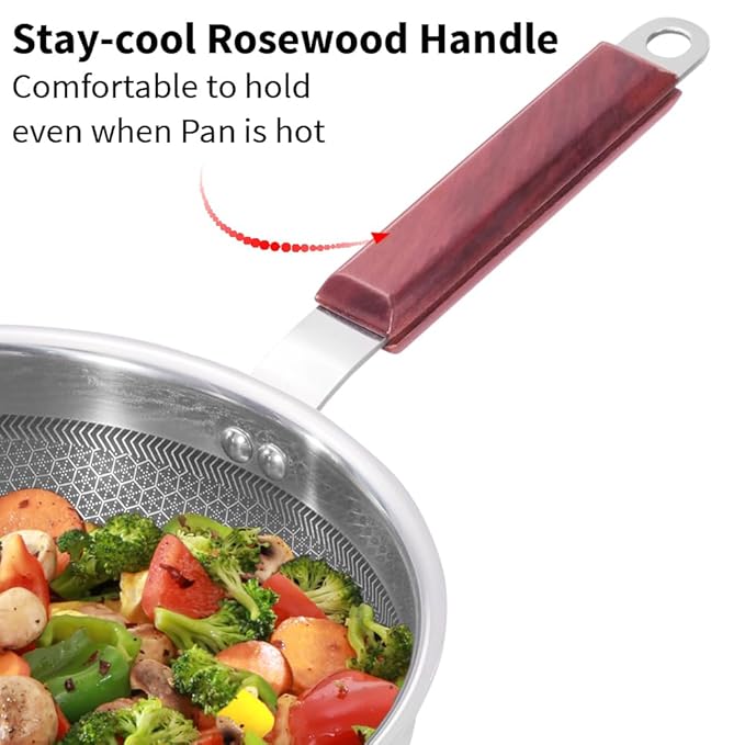 Hawkins 22 cm Frying Pan Triply Stainless Steel Shielded Nonstick Fry Pan