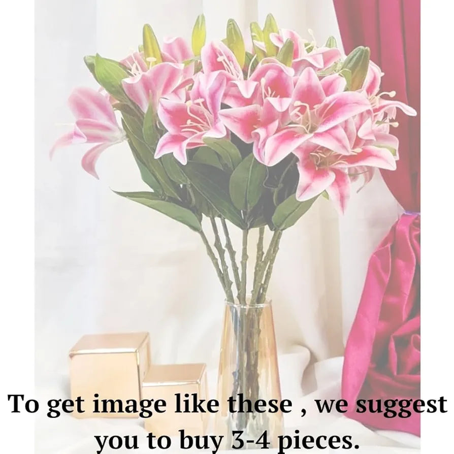 Lily Artificial Flowers Sticks Red