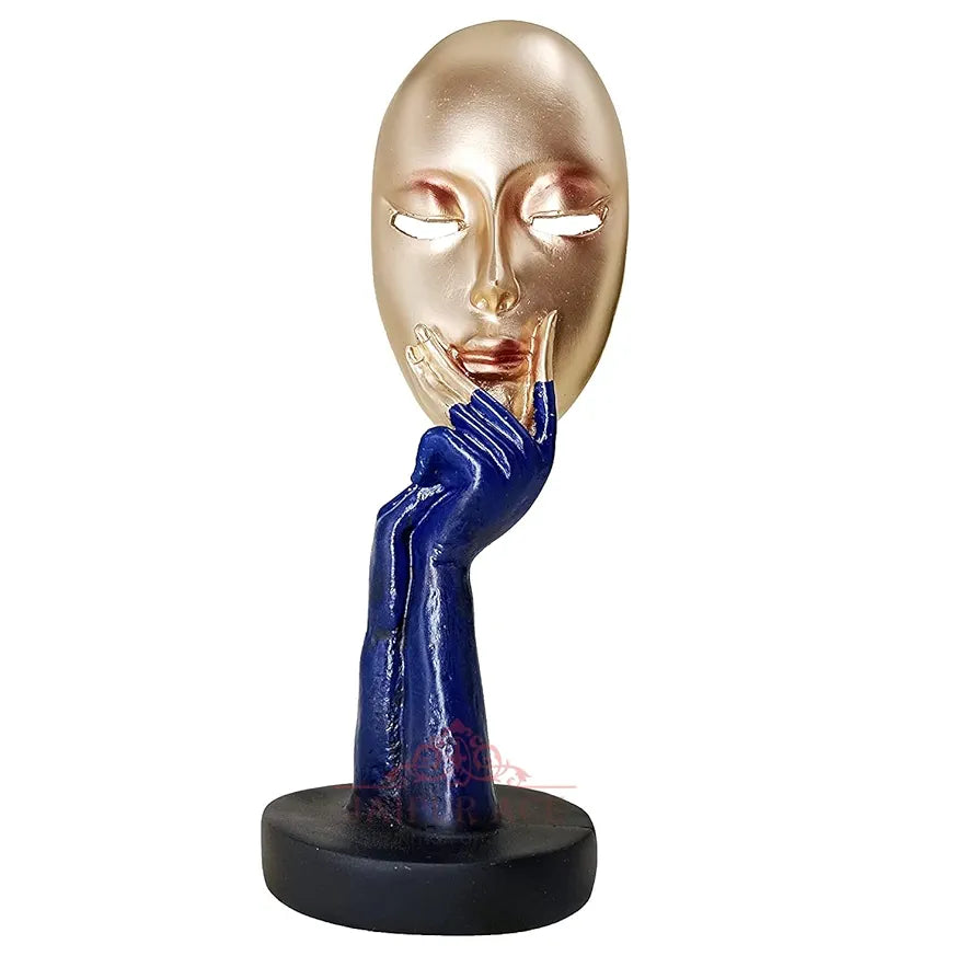 Jaipur Ace Lady Face Statue Sculptures Showpieces Creative Abstract Design Art Figurine Golden Face