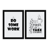 ArtX Paper Kitchen Dining Area Cafe Bar Restaurant Funny Framed Quotes Do Some Work Set of 3