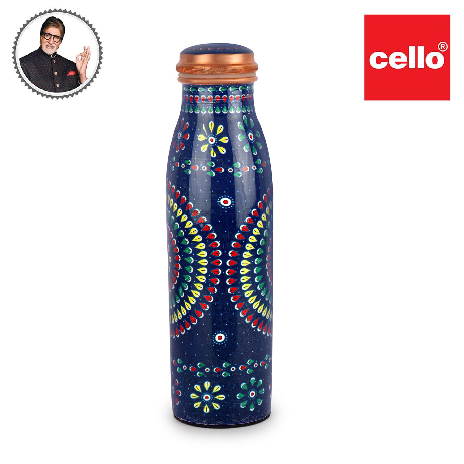 Cello Cop-pura Good Earth Copper Water Bottle | 1000ml | Mandala