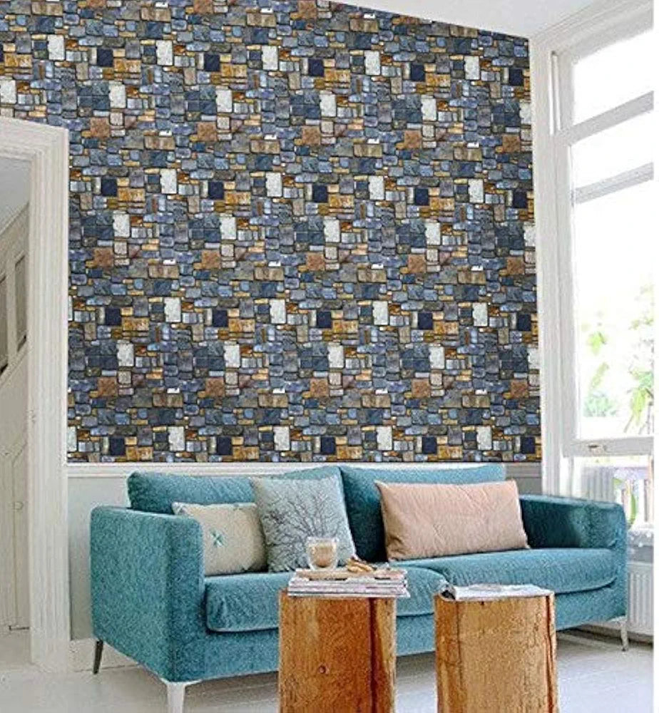 Jaamso Royals New Brick With Stone Peel and Stick Self Adhesive Wallpaper 5