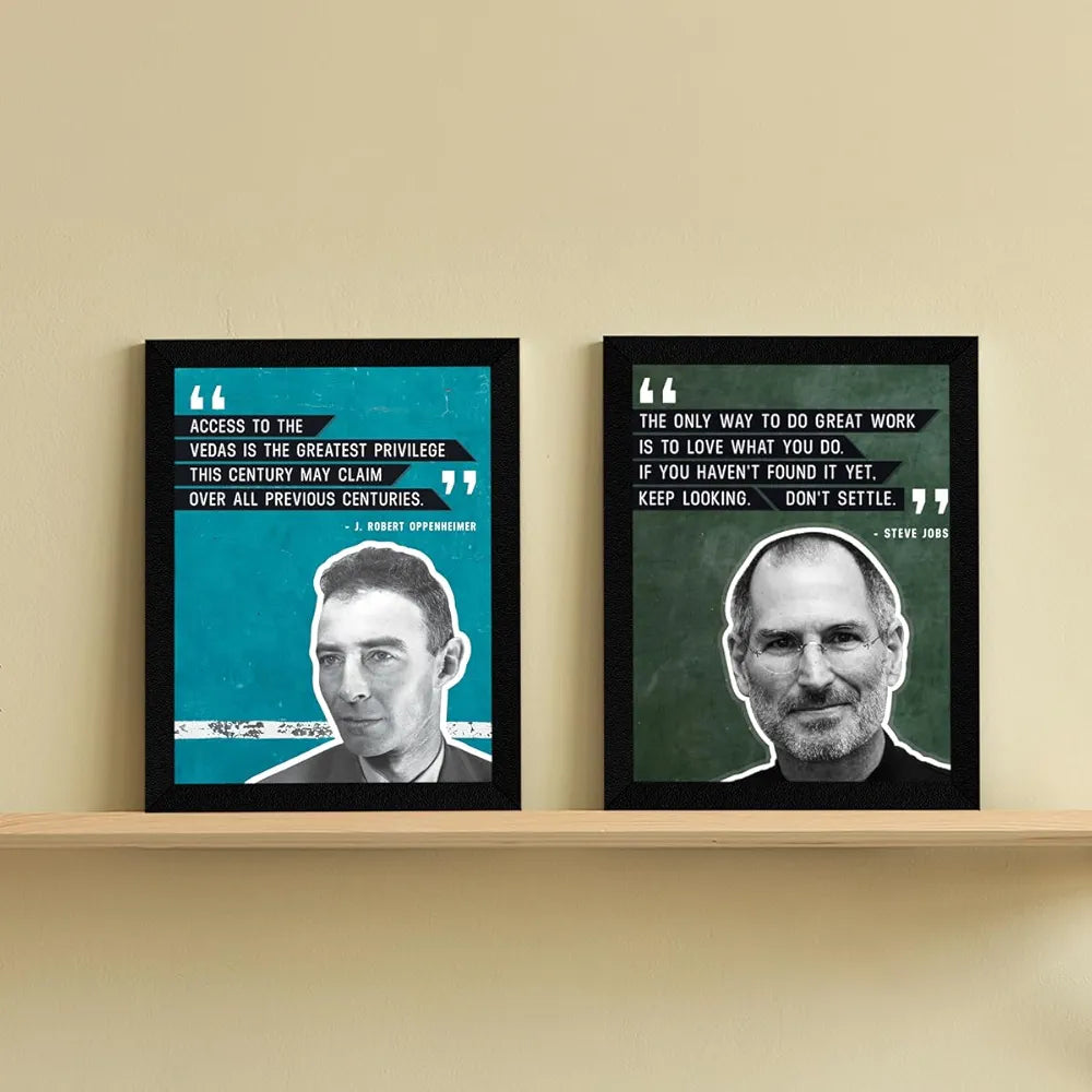 ArtX Paper Famous Scientists Motivational Quotes Wall Frame Art Painting Set of 4