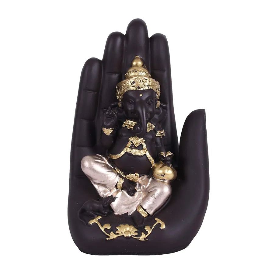 Jaipur Ace Polyresin Hand Palm Lord Ganesh Idol Murti Decorative Showpiece Size-6x6x15cm