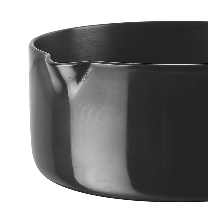 Vinod Black Pearl Hard Anodised Saucepan 2.3 litres | 18cm | 3.25mm Thick | Metal Spoon Friendly | Ezee Pour Spout