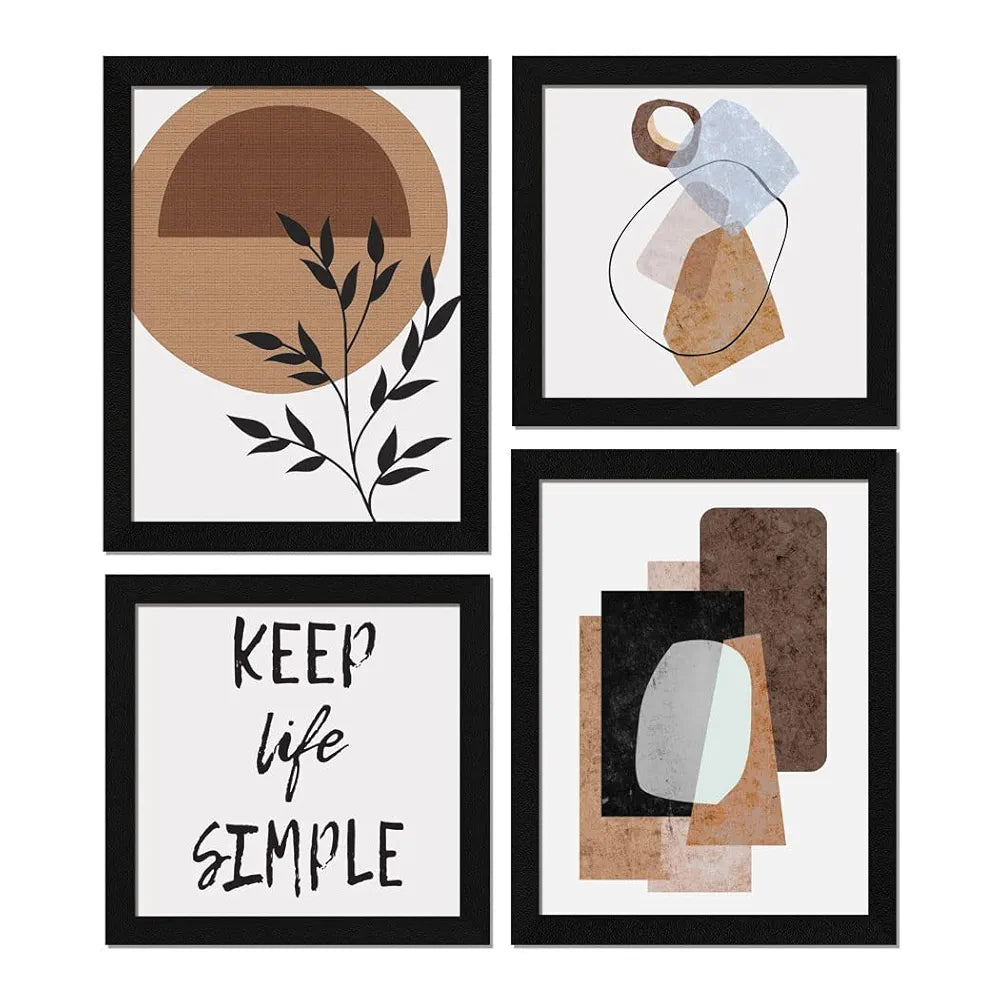 ArtX Paper Contemporary Big Wall Art Frame Painting Abstract Multicolor Set of 4