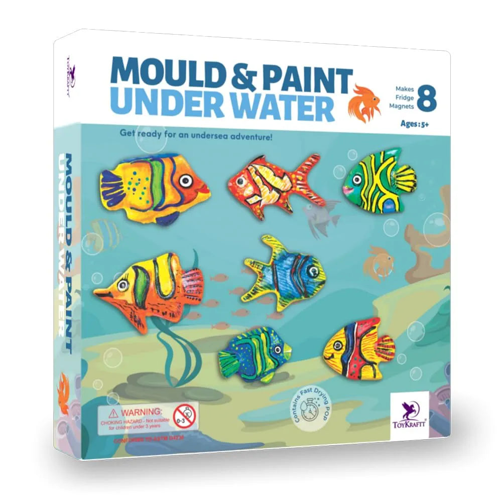 Toykraftt Art and Craft Kit for Kids 5 to 7 Year Old| Fridge Magnet Making Kit| DIY Toys Kids Activity Games Mould and Paint Under Water| Birthday and Return Gift - Paper, Multicolor