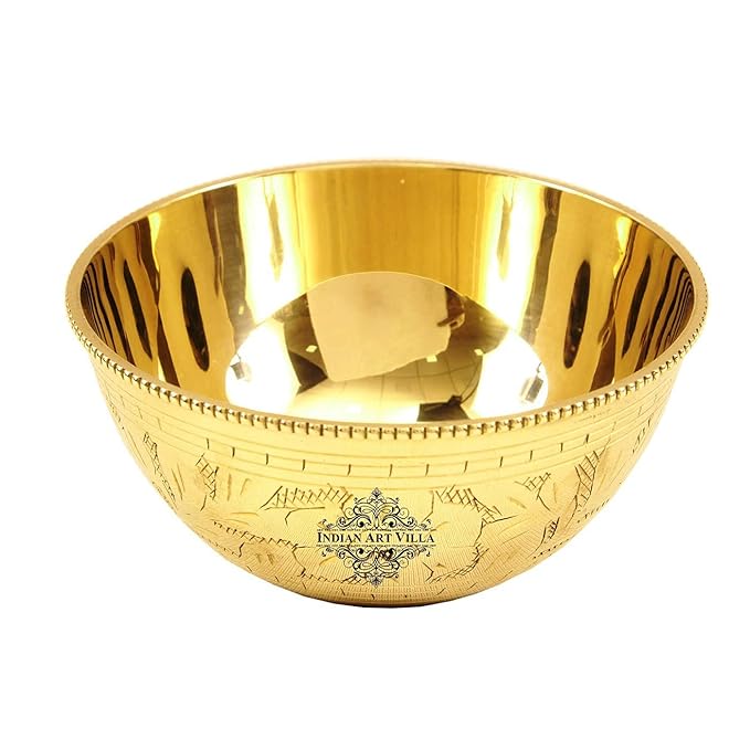 Indian Art Villa Brass Curved Designer Bowl volume | 250 ml