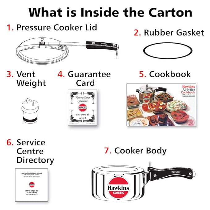 Hawkins 1.5 Litre Classic Pressure Cooker Best Inner Lid Cooker Small Cooker Silver